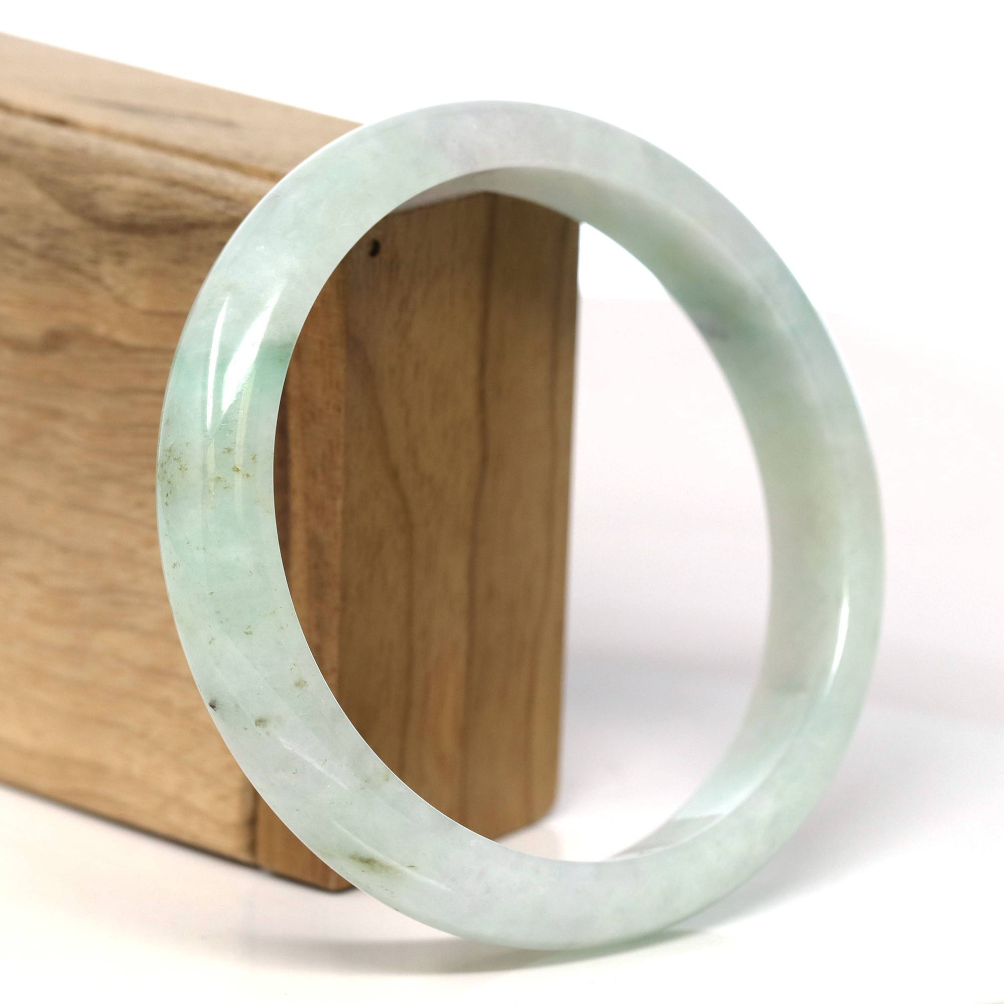 Baikalla Jewelry Jadeite Jade Bangle Bracelet Baikalla Natural Burmese Green Jadeite Jade Bangle Bracelet (66.13mm) #T309