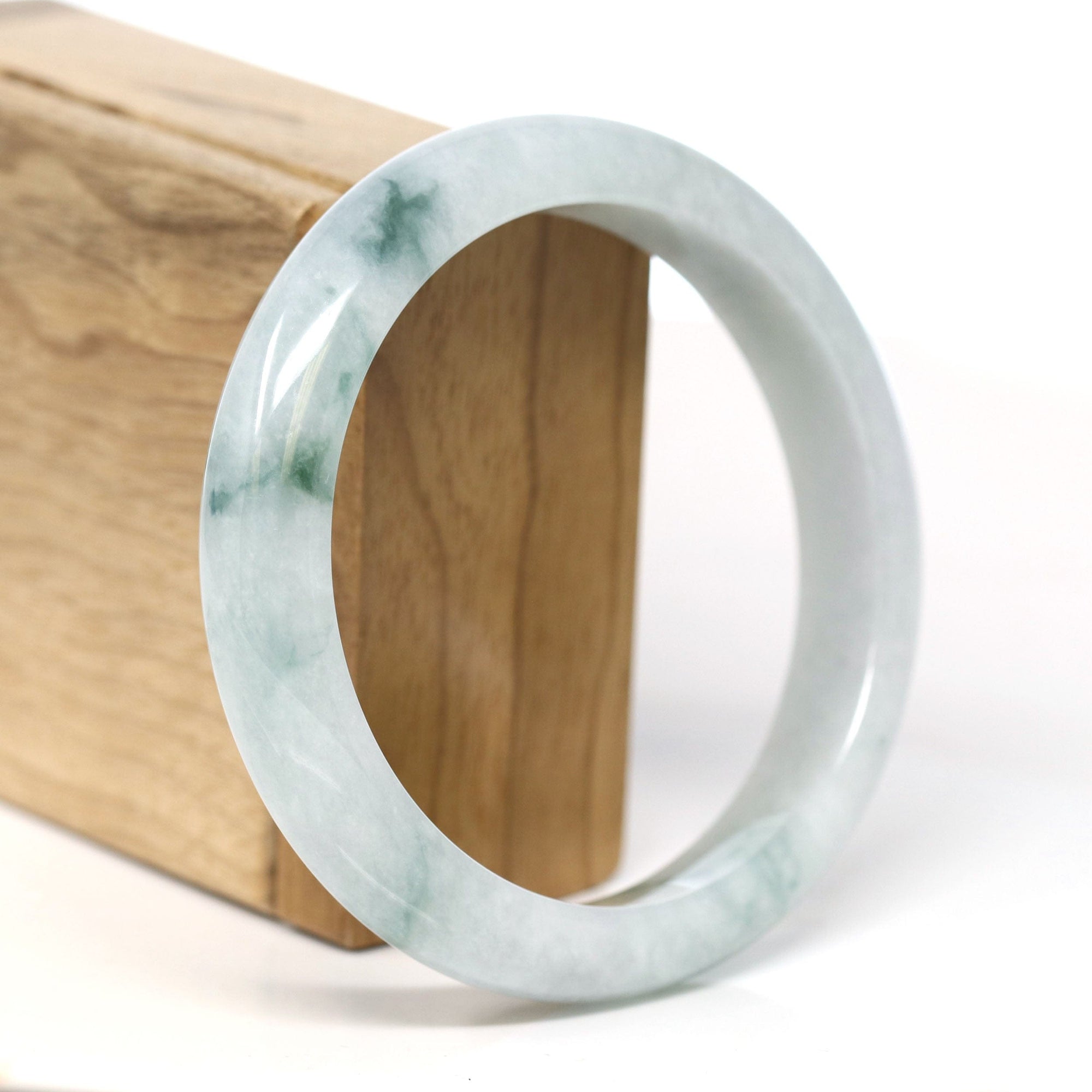 Baikalla Jewelry Jadeite Jade Bangle Bracelet Baikalla Natural Burmese Blue Green Jadeite Jade Bangle Bracelet (61.60mm) #T272