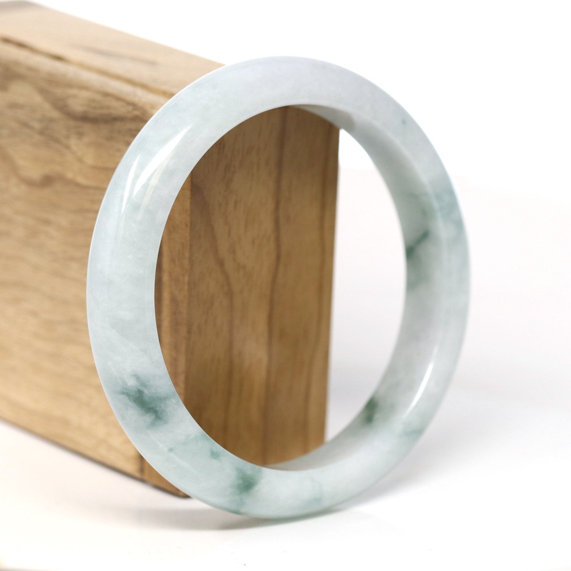 Baikalla Jewelry Jadeite Jade Bangle Bracelet Baikalla Natural Burmese Blue Green Jadeite Jade Bangle Bracelet (61.60mm) #T272