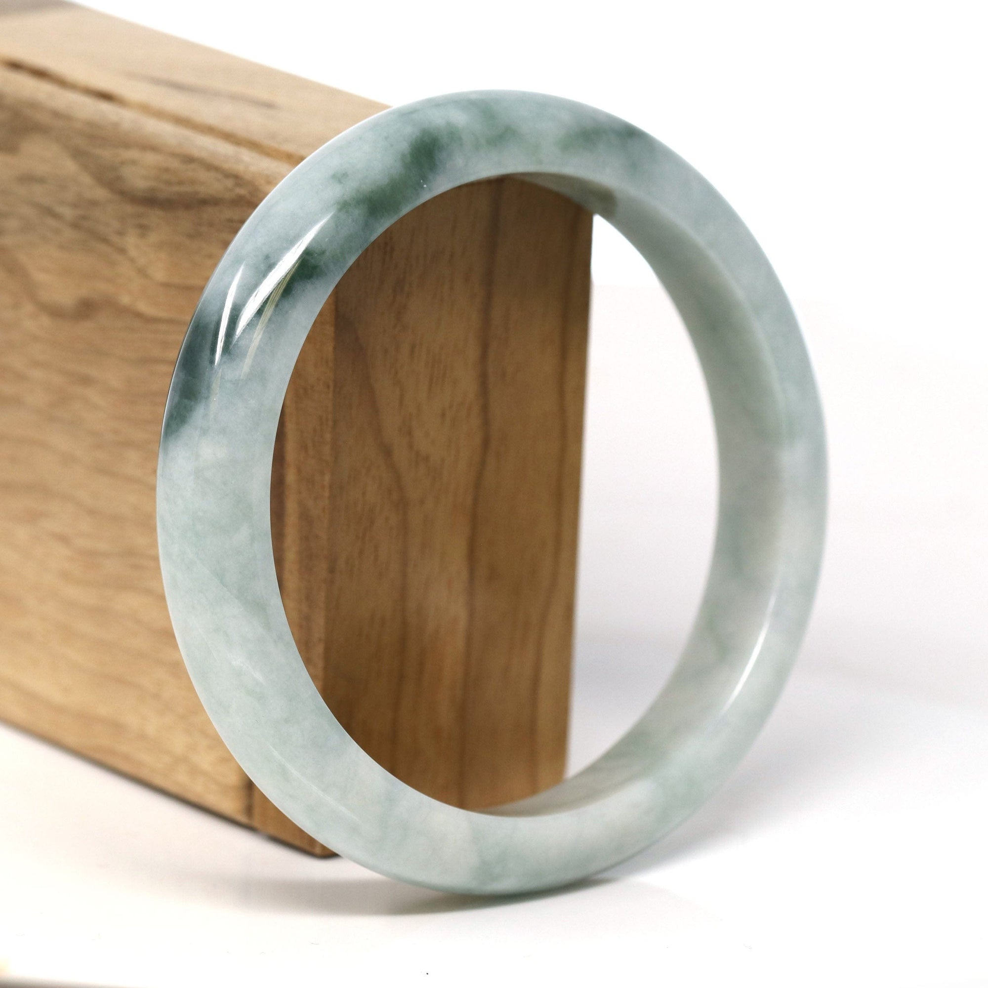 Baikalla Jewelry Jadeite Jade Bangle Bracelet Baikalla Natural Burmese Blue Green Jadeite Jade Bangle Bracelet (62.3mm) #T278