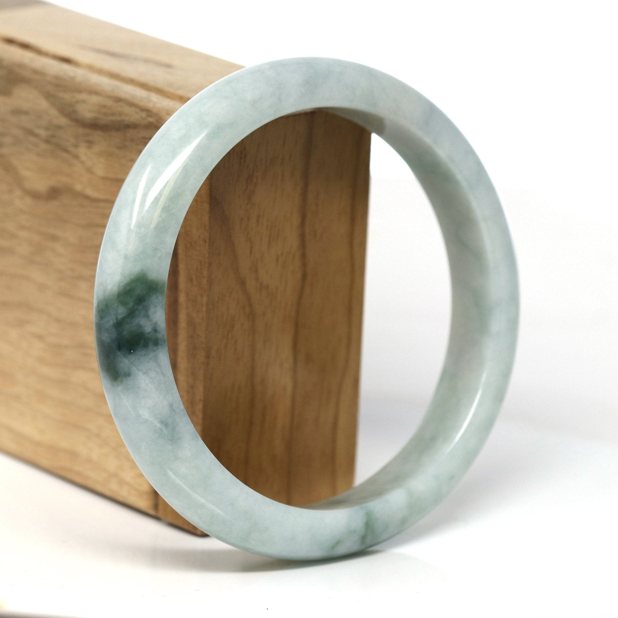 Baikalla Jewelry Jadeite Jade Bangle Bracelet Baikalla Natural Burmese Blue Green Jadeite Jade Bangle Bracelet (62.3mm) #T278