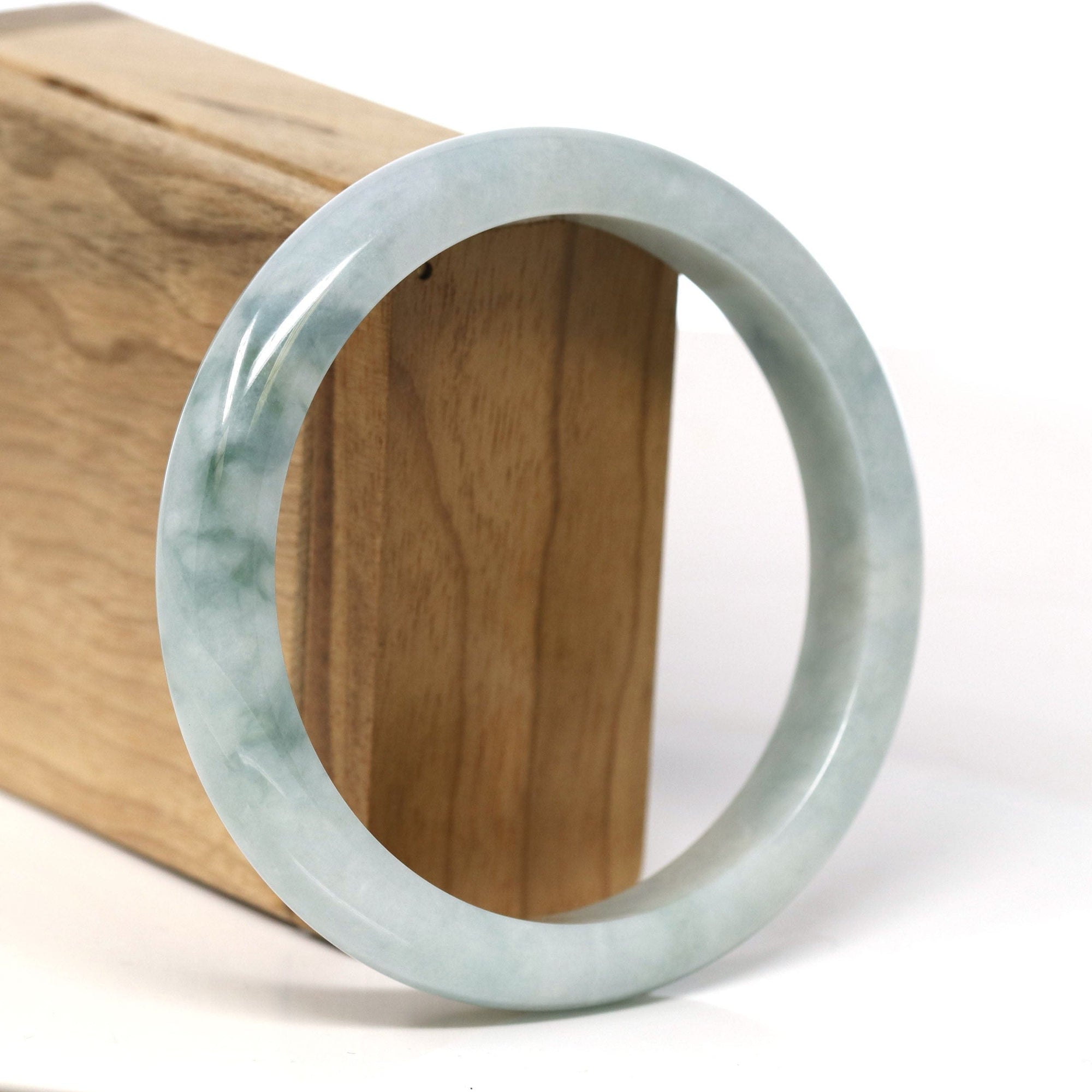 Baikalla Jewelry Jadeite Jade Bangle Bracelet Baikalla Natural Burmese Blue Green Jadeite Jade Bangle Bracelet (62.50mm) #T279