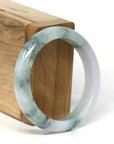 Baikalla Jewelry Jadeite Jade Bangle Bracelet Natural Burmese Blue Green Lavender Jadeite Jade Bangle Bracelet (53.45mm) 