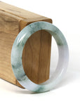 Baikalla Jewelry Jadeite Jade Bangle Bracelet Natural Burmese Blue Green Lavender Jadeite Jade Bangle Bracelet (53.45mm) 