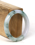 Baikalla Jewelry Jadeite Jade Bangle Bracelet Natural Burmese Blue Green Lavender Jadeite Jade Bangle Bracelet (53.45mm) 