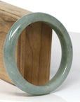 Baikalla Jewelry Jadeite Jade Bangle Bracelet Baikalla Natural Burmese Oil Green Jadeite Jade Bangle Bracelet (60.68mm) 