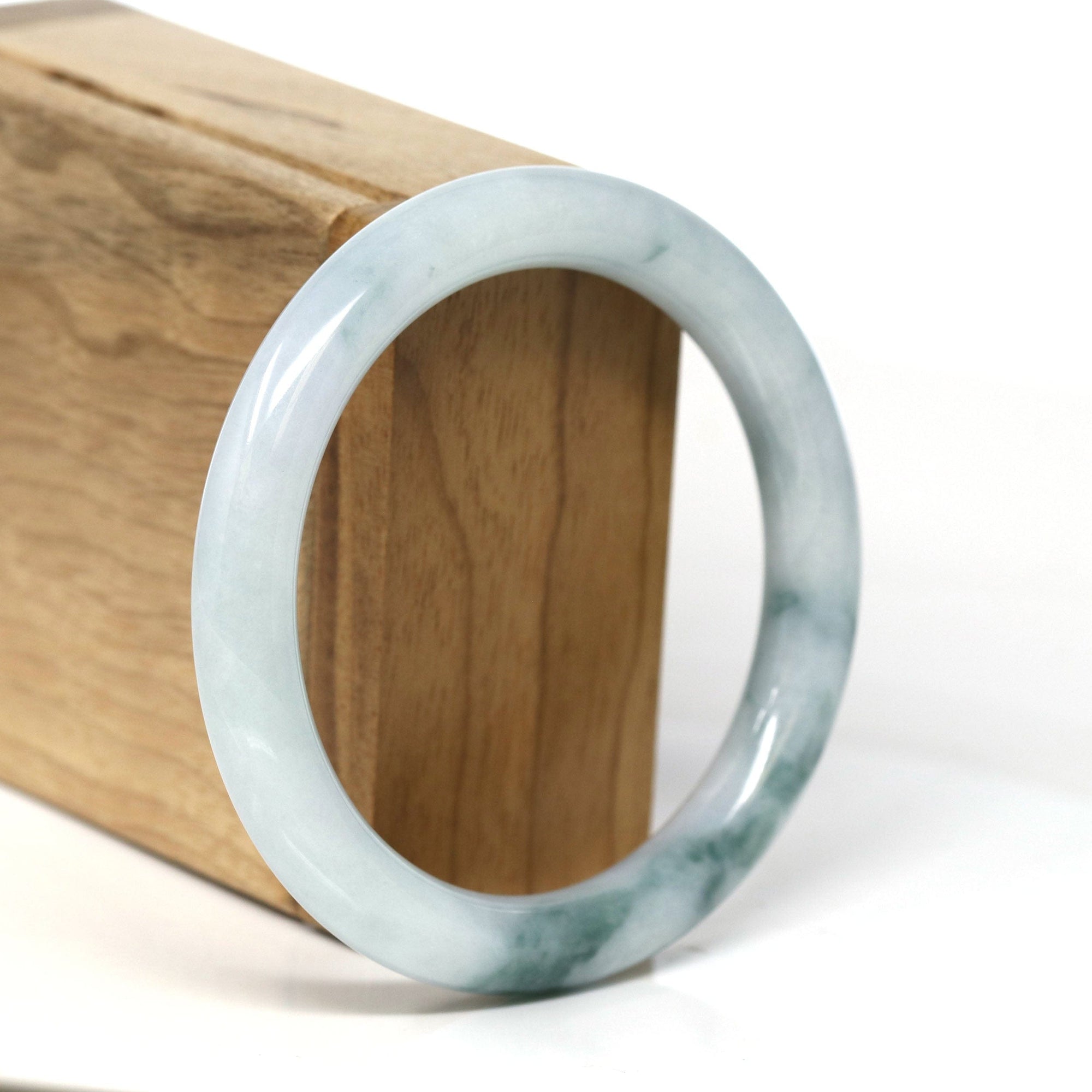 Baikalla Jewelry Jadeite Jade Bangle Bracelet Baikalla "Full Round" Petite Blue-Green Jadeite Jade Bangle Bracelet (56.00 mm) #T377