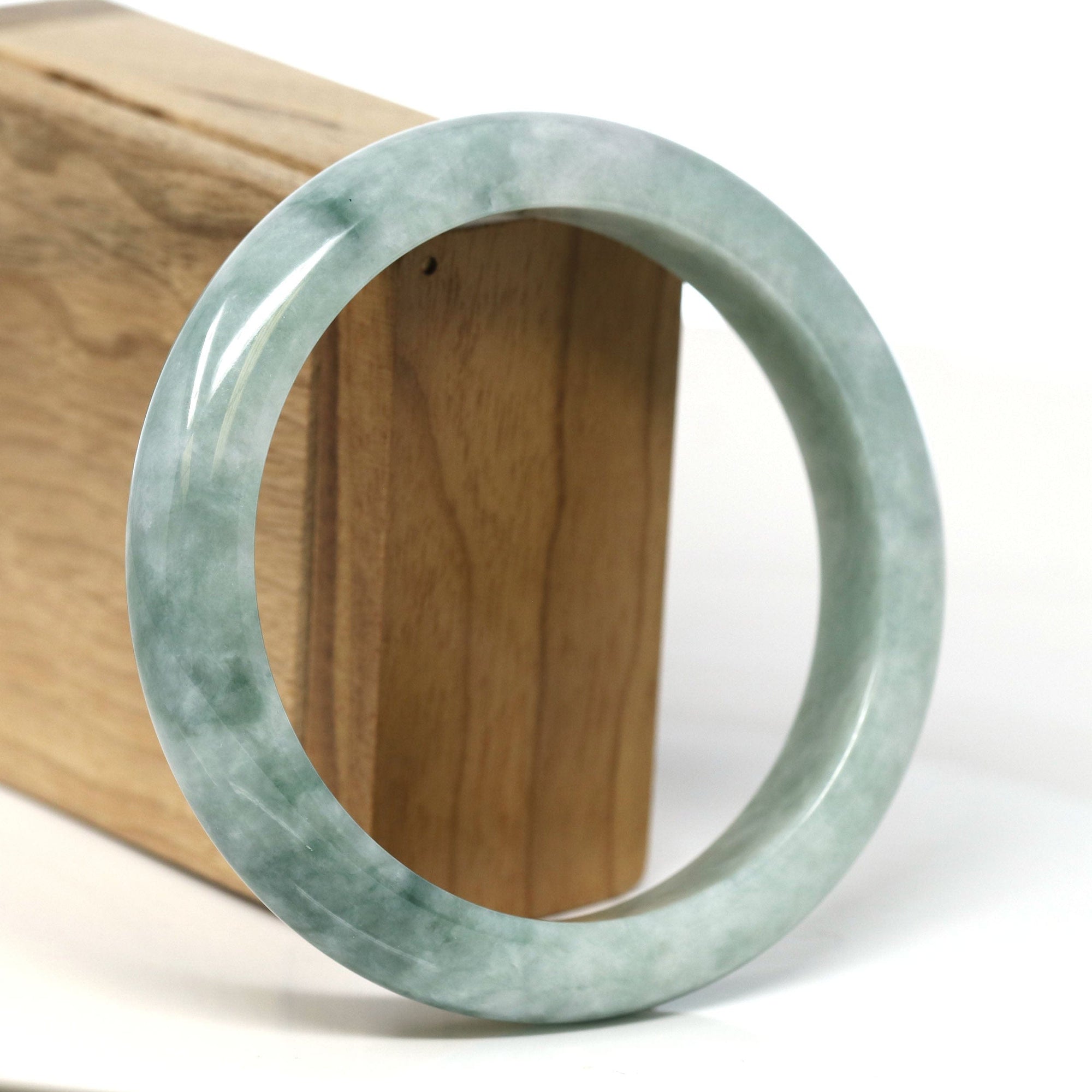 Baikalla Jewelry Jadeite Jade Bangle Bracelet Baikalla "Half Round" Green Jadeite Jade Bangle Bracelet (62.61 mm) #T376