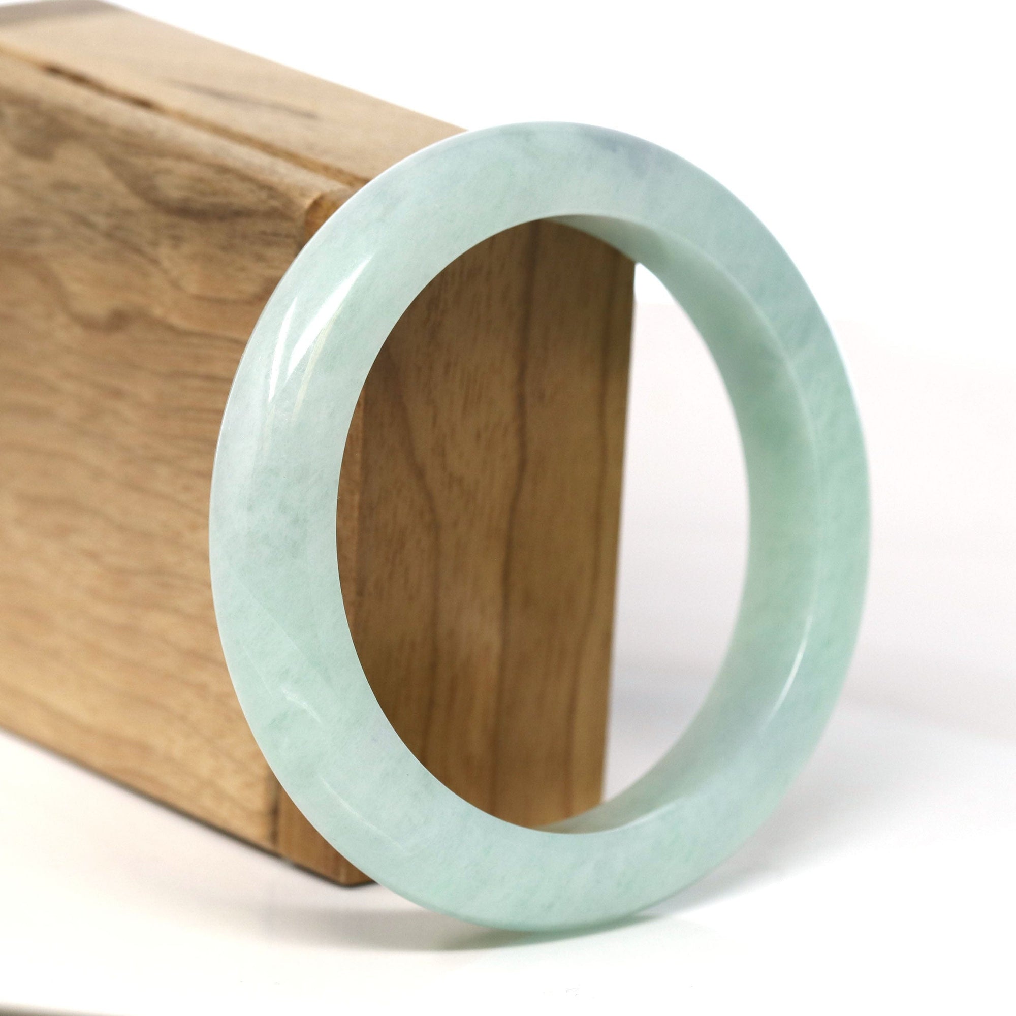 Baikalla Jewelry Jadeite Jade Bangle Bracelet Baikalla "Half Round" Green Jadeite Jade Bangle Bracelet (58.48 mm) #T374