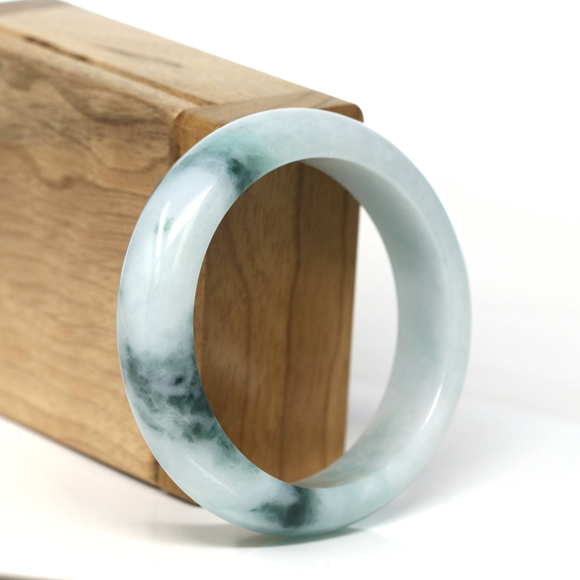 Baikalla Jewelry Jadeite Jade Bangle Bracelet Baikalla Natural Burmese Blue-Green Jadeite Jade Bangle Bracelet (54.46mm) #T300