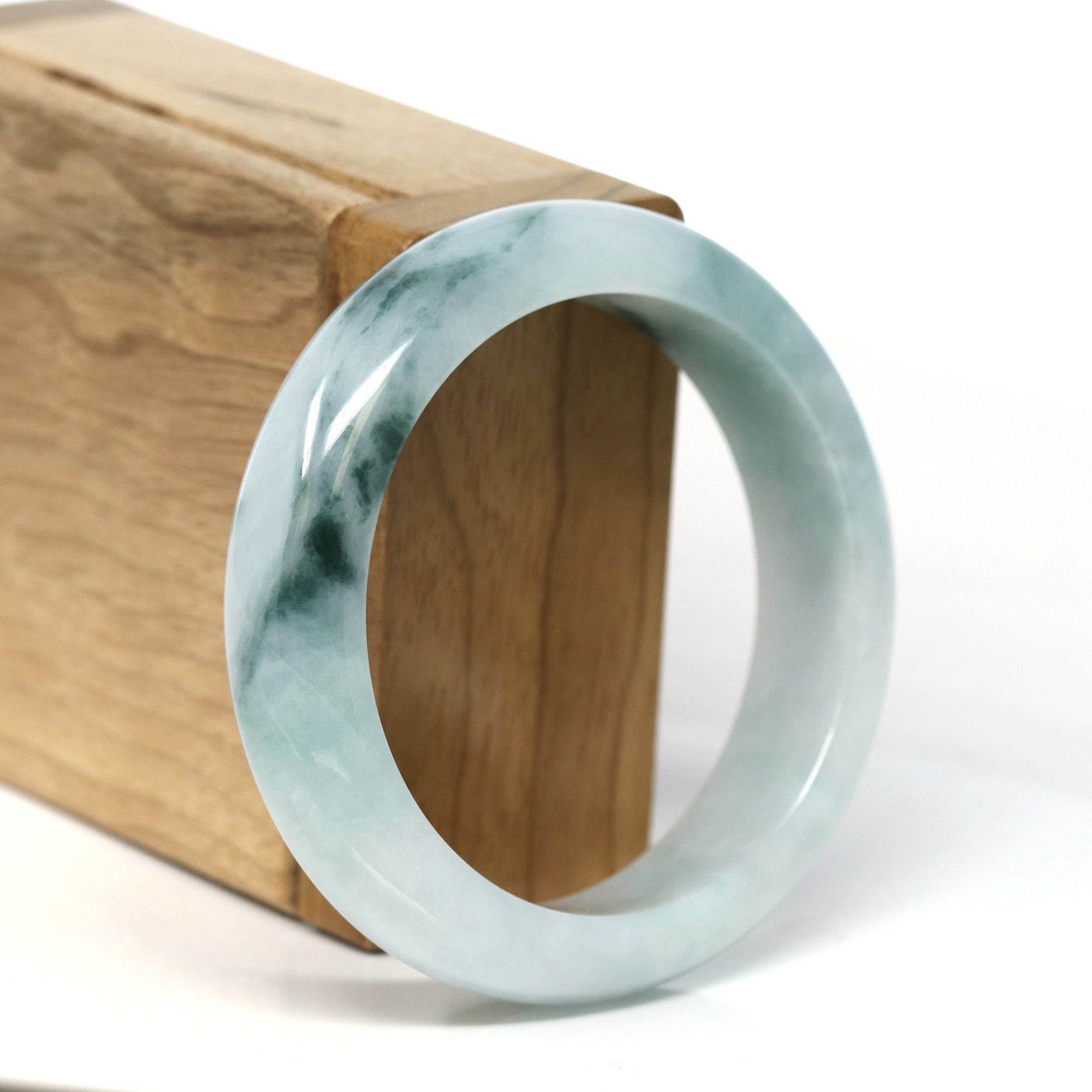 Baikalla Jewelry Jadeite Jade Bangle Bracelet Baikalla Natural Burmese Blue-Green Jadeite Jade Bangle Bracelet (54.46mm) #T300