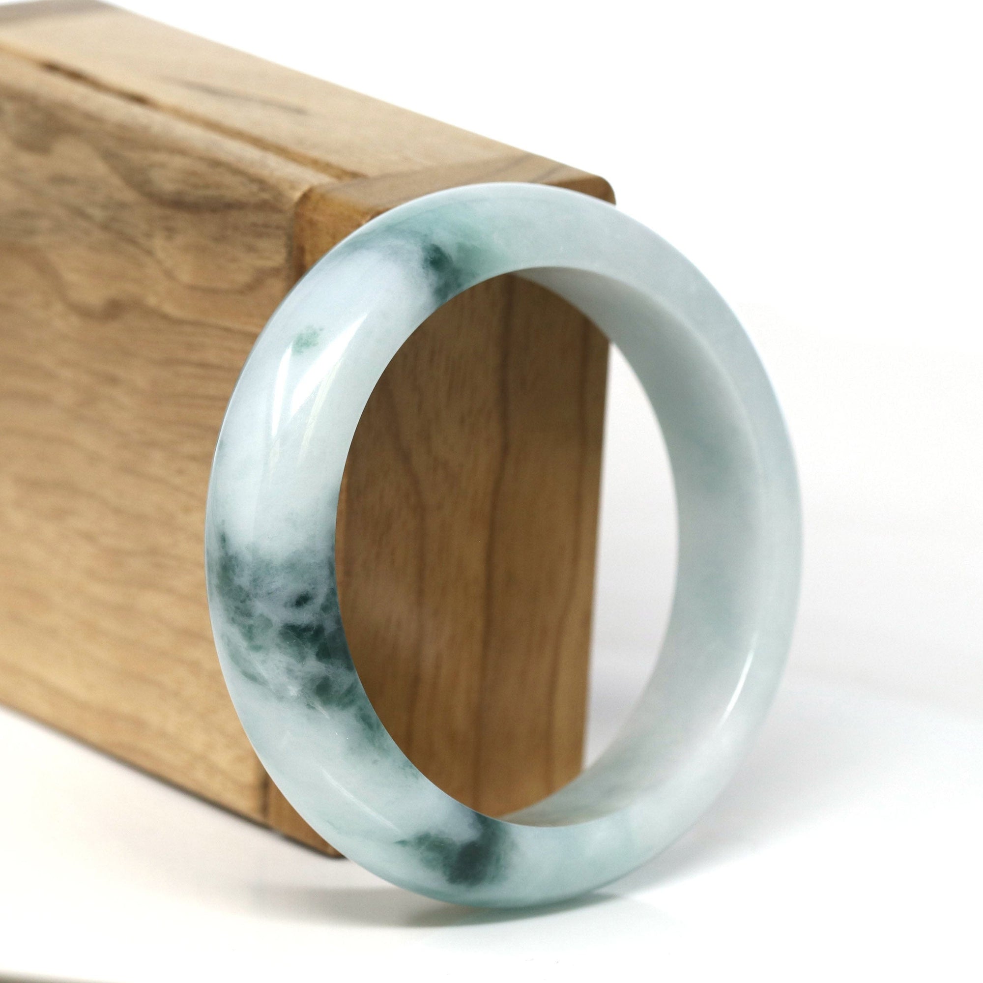 Baikalla Jewelry Jadeite Jade Bangle Bracelet Baikalla Natural Burmese Blue-Green Jadeite Jade Bangle Bracelet (54.46mm) #T300