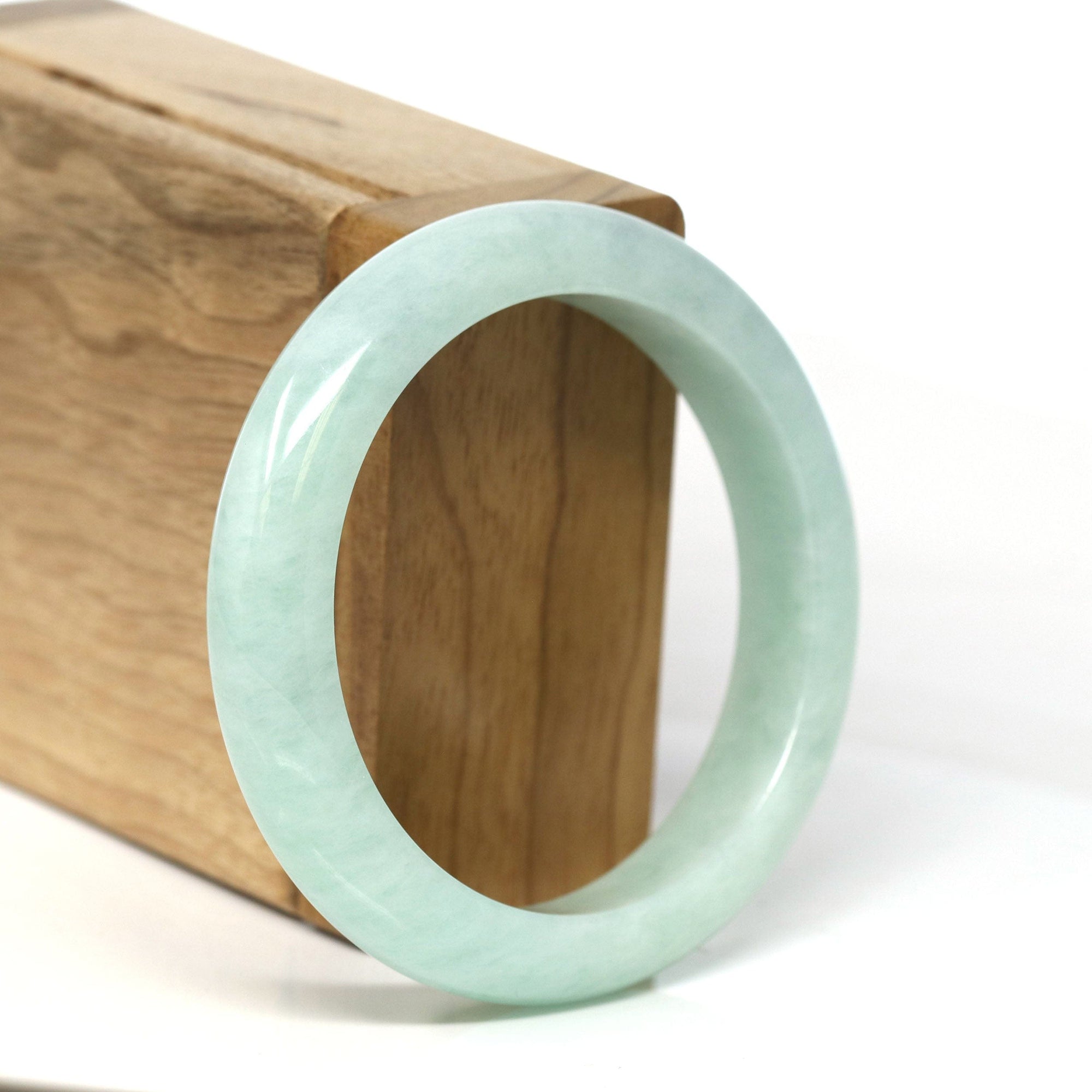 Baikalla Jewelry Jadeite Jade Bangle Bracelet Baikalla Natural Burmese Apple Green Jadeite Jade Bangle Bracelet (54.57mm) #T302