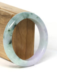 Baikalla Jewelry Jadeite Jade Bangle Bracelet Baikalla Natural Burmese Lavender and Blue-Green Jadeite Jade Bangle Bracelet (56.43mm) 