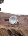 Baikalla Jewelry Jadeite Engagement Ring Copy of 18k White Gold Natural Ice Jadeite Jade Engagement Ring With Diamonds