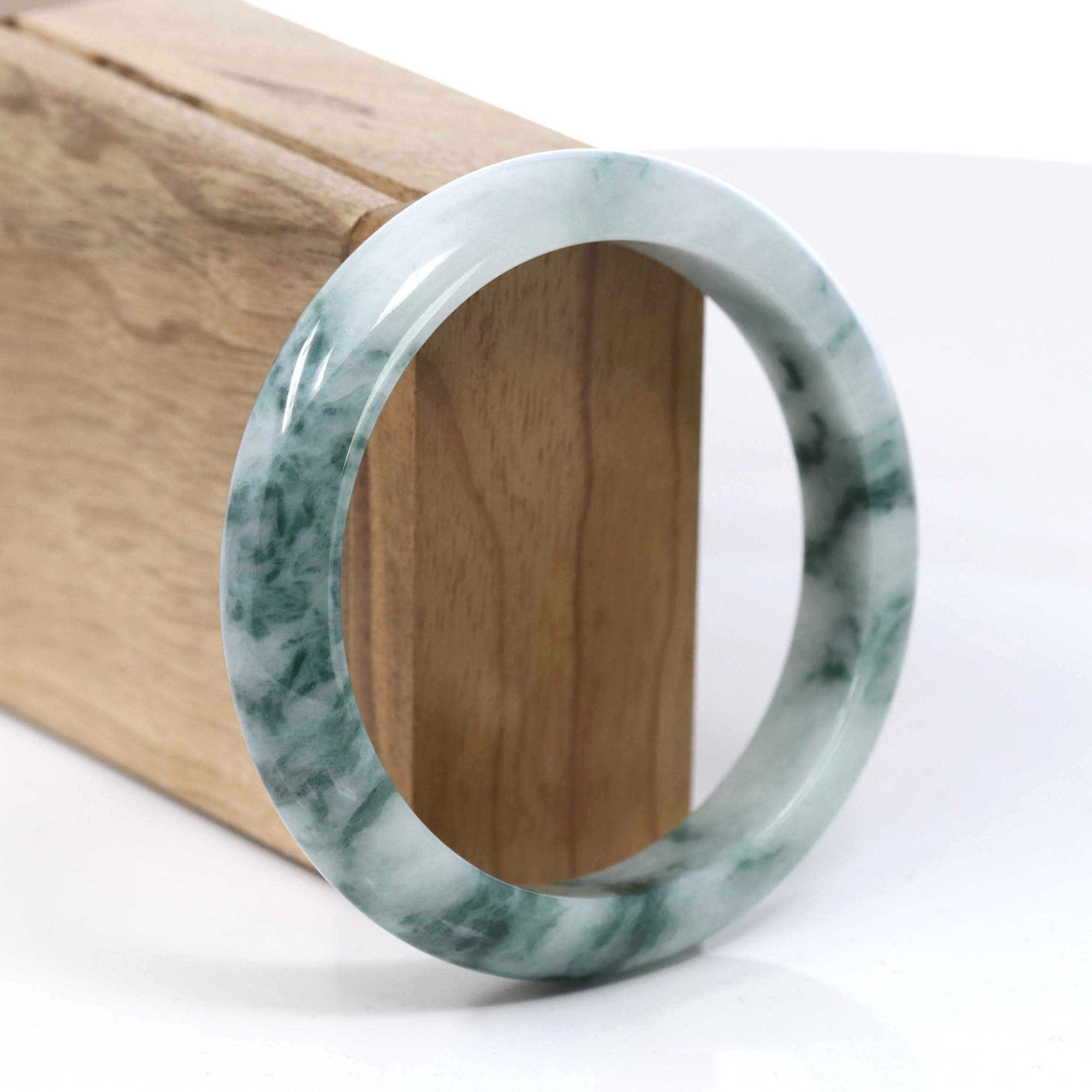 Baikalla Jewelry Jadeite Jade Bangle Bracelet Copy of Natural Burmese Blue-green Jadeite Jade Bangle Bracelet (62.17mm)