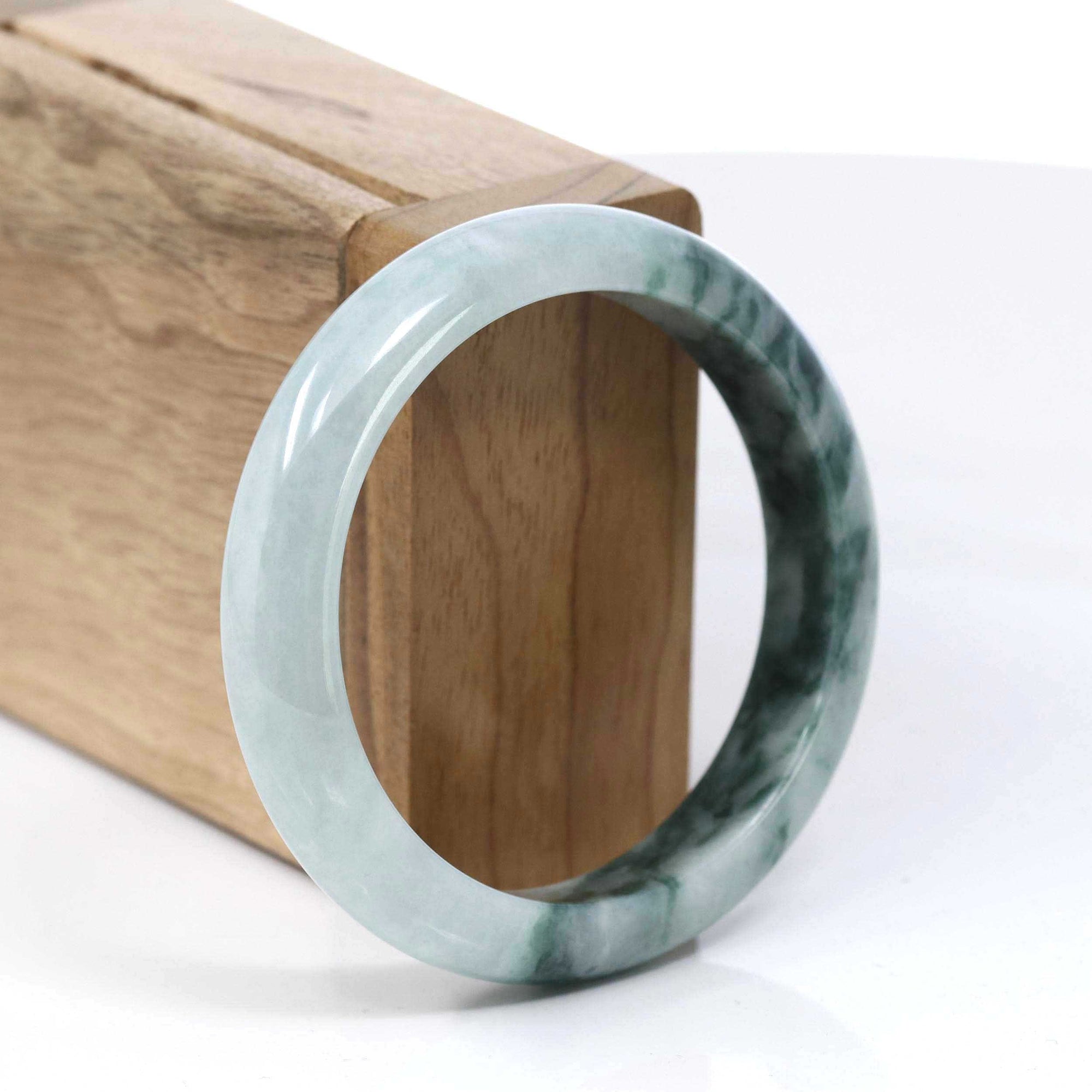 Baikalla Jewelry Jadeite Jade Bangle Bracelet Copy of Copy of Copy of Natural Burmese Blue-green Jadeite Jade Bangle Bracelet (62.07mm)