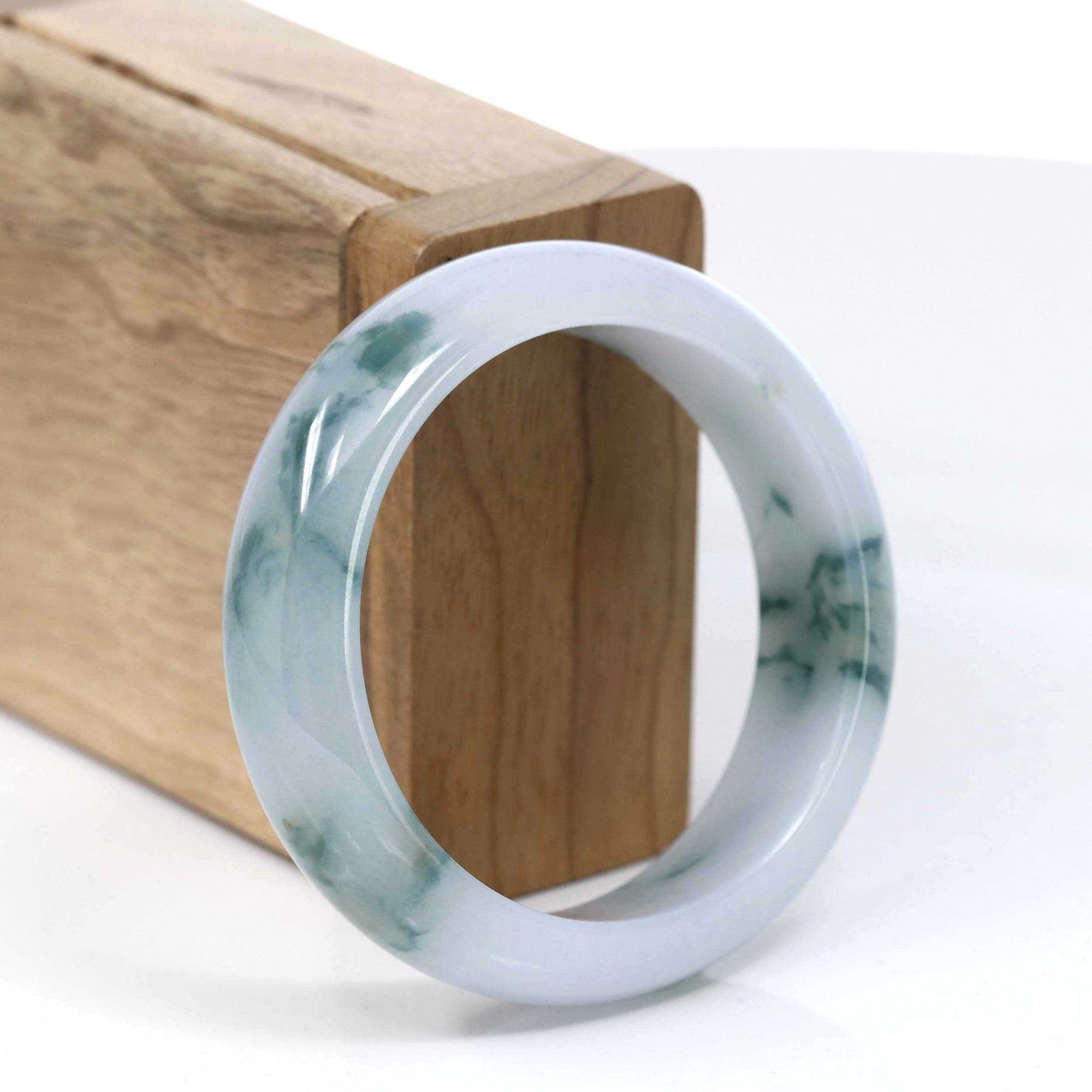 Baikalla Jewelry Jadeite Jade Bangle Bracelet Copy of Copy of Copy of Copy of Copy of Burmese High Ice Blue-green Jade Jadeite Bangle Bracelet (58.83mm) ( Collectibles )T070