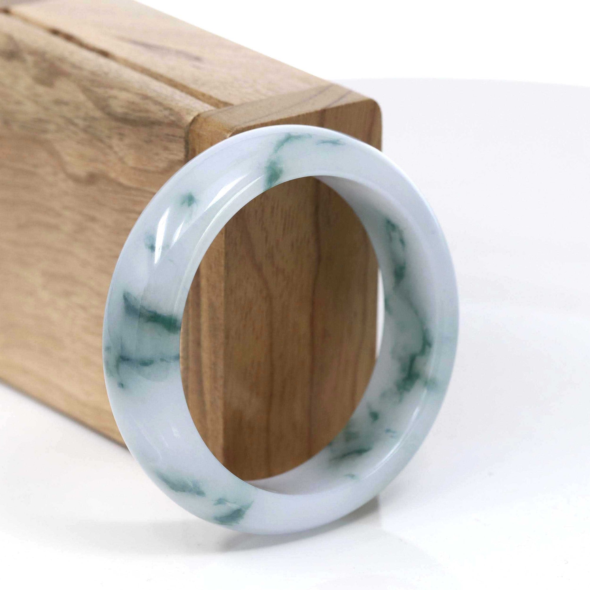 Baikalla Jewelry Jadeite Jade Bangle Bracelet Copy of Copy of Copy of Copy of Copy of Burmese High Ice Blue-green Jade Jadeite Bangle Bracelet (58.83mm) ( Collectibles )T070