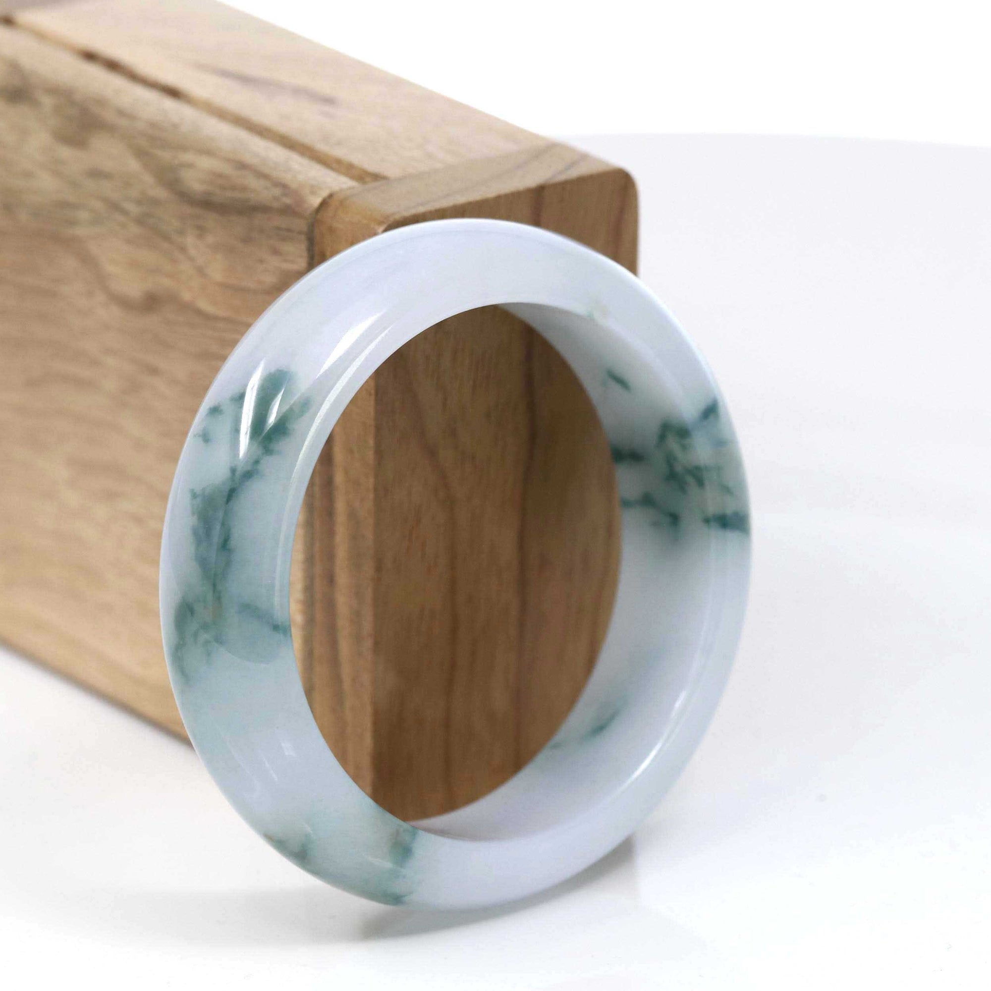 Baikalla Jewelry Jadeite Jade Bangle Bracelet Copy of Copy of Copy of Copy of Copy of Burmese High Ice Blue-green Jade Jadeite Bangle Bracelet (58.83mm) ( Collectibles )T070