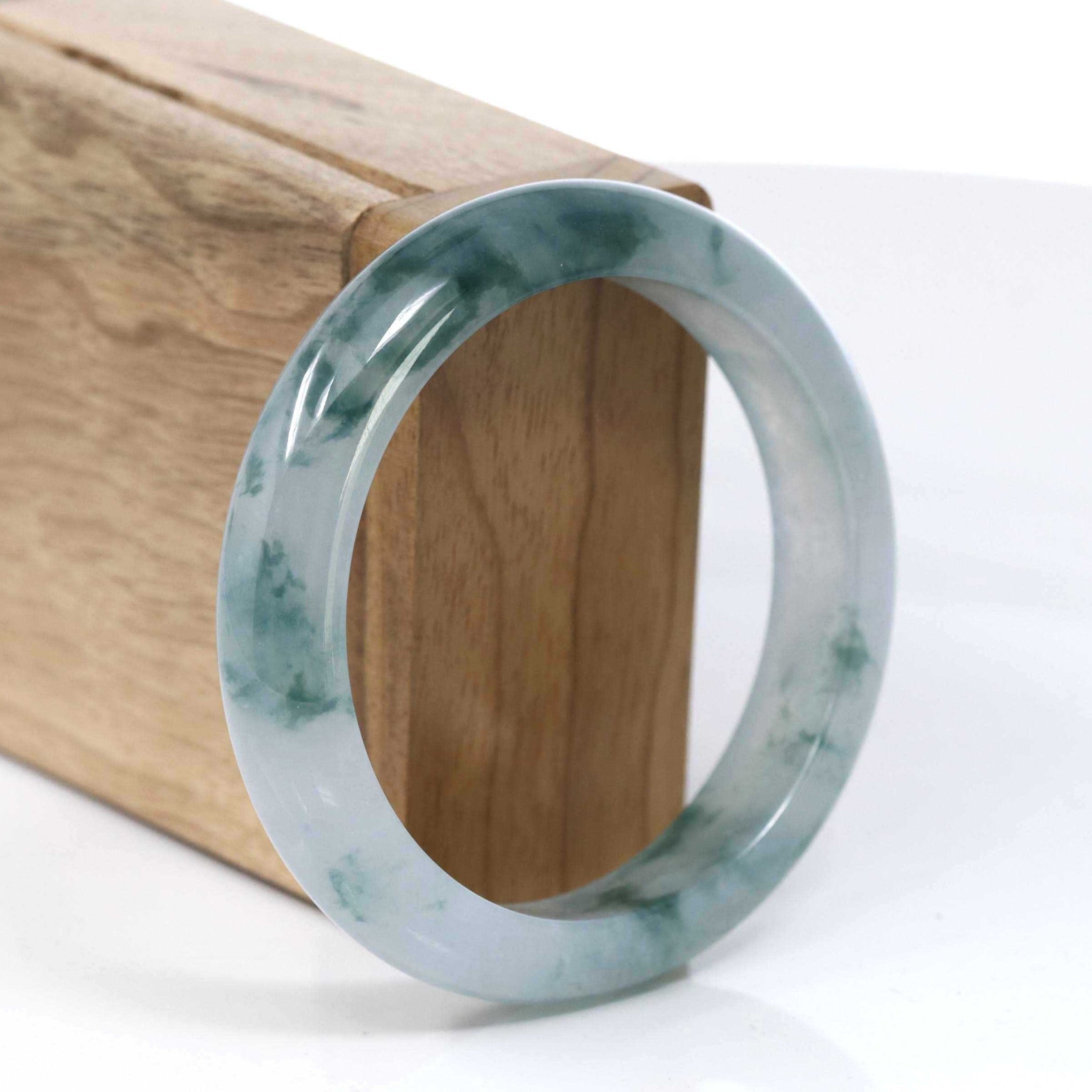 Burmese ice popular green Jade Bangle/62.92mm