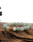 Baikalla Jewelry jade beads bracelet Genuine Jadeite Jade Round Multiple Colors Beads Bracelet ( 9.5 mm)