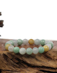 Baikalla Jewelry jade beads bracelet Genuine Jadeite Jade Round Multiple Colors Beads Bracelet ( 9.5 mm)