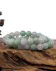 Baikalla Jewelry jade beads bracelet 6.5 inches Natural Jadeite Jade 9 mm Round Green Beads Bracelet ( 9.5 mm )