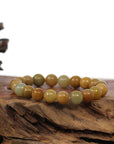 Baikalla Jewelry jade beads bracelet Genuine Jadeite Jade Yellow Round Beads Bracelet ( 9.5 mm )