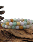 Baikalla Jewelry jade beads bracelet Copy of Genuine Jadeite Jade Round Multiple Colors Beads Bracelet (10mm)