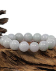 Baikalla Jewelry jade beads bracelet Natural Jadeite Jade Round Light Lavender Large Beads Men's Bracelet (14mm)