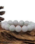 Baikalla Jewelry jade beads bracelet Natural Jadeite Jade Round Light Lavender Large Beads Men's Bracelet (14mm)