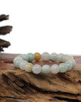 Baikalla Jewelry jade beads bracelet Genuine Jadeite Jade Round Multiple Colors Beads Bracelet ( 9.5 mm)