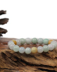 Baikalla Jewelry jade beads bracelet Genuine Jadeite Jade Round Multiple Colors Beads Bracelet ( 9.5 mm)