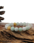 Baikalla Jewelry jade beads bracelet Genuine Jadeite Jade Round Multiple Colors Beads Bracelet ( 9.5 mm)