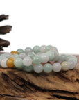 Baikalla Jewelry jade beads bracelet 6.5 inches Copy of Copy of Genuine Jadeite Jade Round Multiple Colors Beads Bracelet ( 9.5 mm)