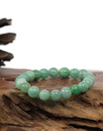 Baikalla Jewelry jade beads bracelet 6.5 inches Natural Jadeite Jade Round Green Beads Bracelet ( 8.5 mm )