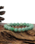 Baikalla Jewelry jade beads bracelet Natural Jadeite Jade Round Green Beads Bracelet ( 8.5 mm )