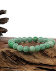 Baikalla Jewelry jade beads bracelet Natural Jadeite Jade Round Green Beads Bracelet ( 8.5 mm )