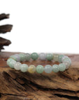 Baikalla Jewelry jade beads bracelet Genuine Jadeite Jade Round Multiple Colors Beads Bracelet (8.5 mm)