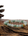 Baikalla Jewelry jade beads bracelet Genuine Jadeite Jade Round Multiple Colors Beads Bracelet (7.5 mm)