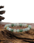 Baikalla Jewelry jade beads bracelet Genuine Jadeite Jade Round Multiple Colors Beads Bracelet (7.5 mm)