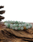 Baikalla Jewelry jade beads bracelet 6.5 inches Genuine Jadeite Jade Round Multiple Colors Beads Bracelet (7.5 mm)