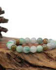 Baikalla Jewelry jade beads bracelet Genuine High Jadeite Jade Round Multiple Colors Beads Bracelet ( 9.5 mm)