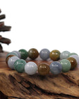 Baikalla Jewelry jade beads bracelet High Natural Jadeite Jade 13mm Round Beads Bracelet ( 13 mm ) For Men