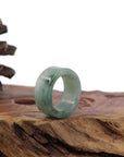 Baikalla Jewelry Jadeite Jade Bangle Bracelet Genuine Burmese Blue-green Jadeite Jade Men's Band Ring