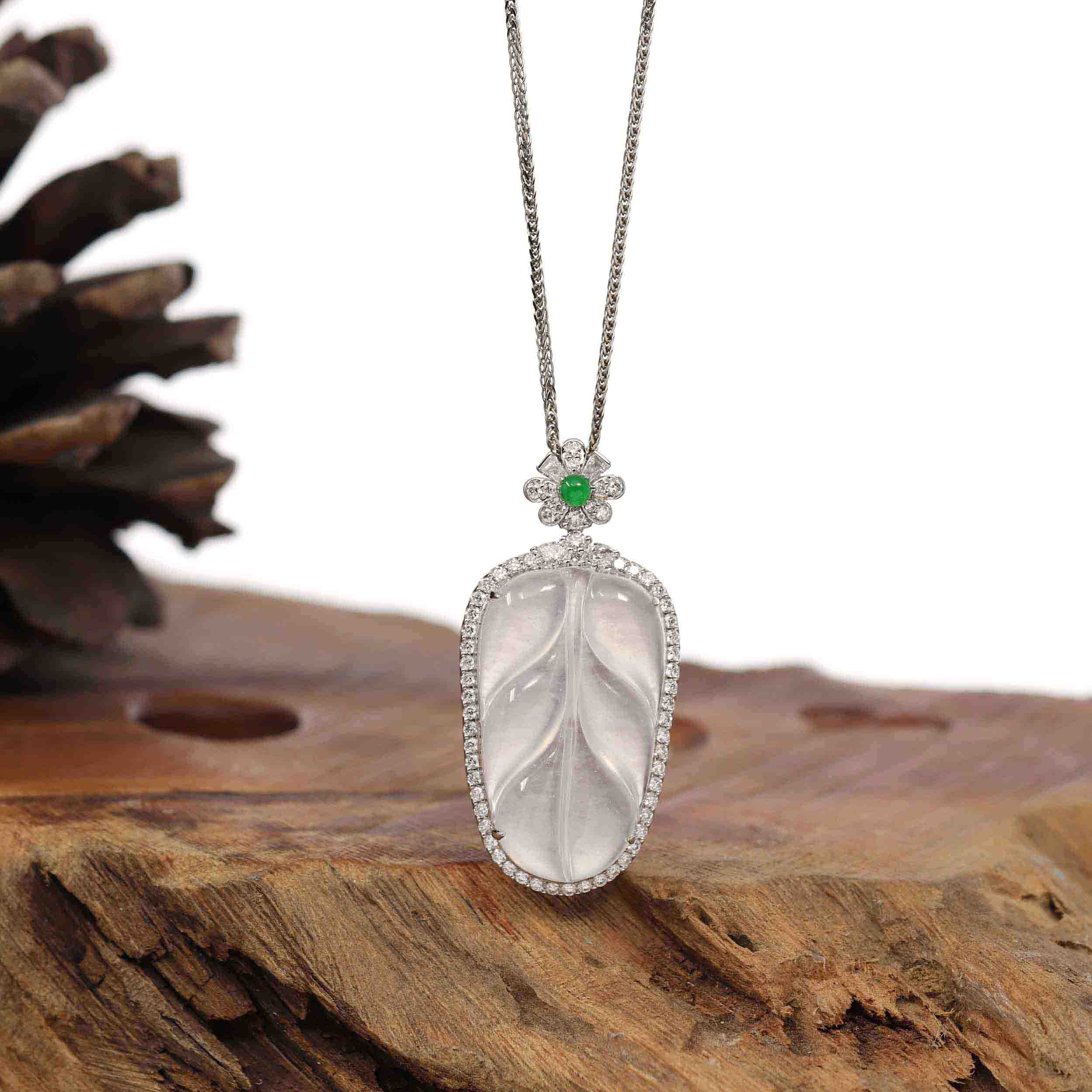 Jade leaf store pendant