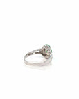 Baikalla Jewelry Jadeite Engagement Ring 18k White Gold Natural Imperial Green Jadeite Jade Engagement Ring With Diamonds