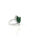 Baikalla Jewelry Jadeite Engagement Ring Baikalla 18k White Gold Natural Imperial Green Jadeite Jade Engagement Ring With Diamonds