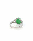 Baikalla Jewelry Jadeite Engagement Ring Copy of 18k White Gold Natural Imperial Green Jadeite Jade Engagement Ring With Diamonds